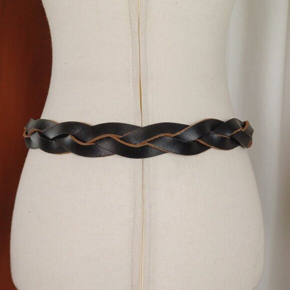 NWT Vintage Nine West Braided Leather Belt, S/M - Picture 5 of 9